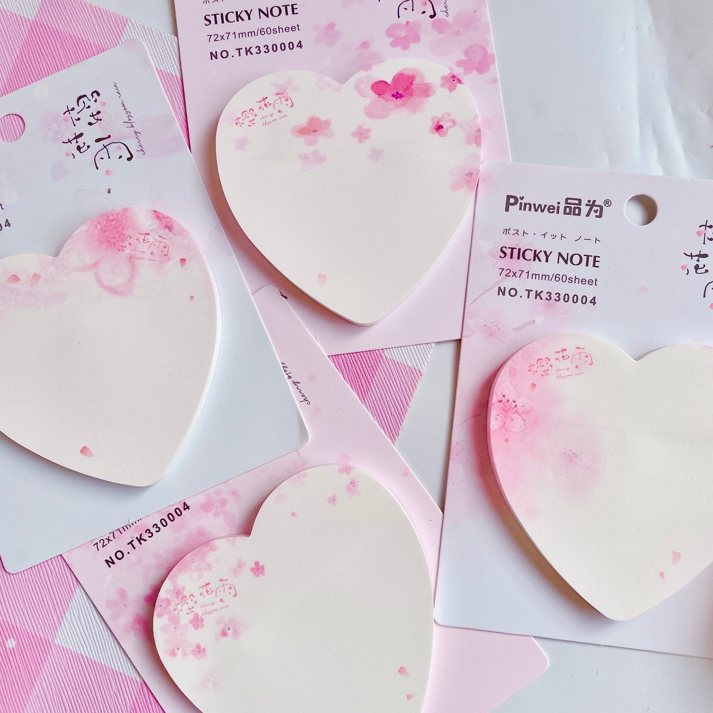 Heart shaped Sakura Sticky Notes