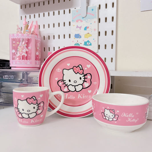 Kawaii Hello Kitty Ceramic Set