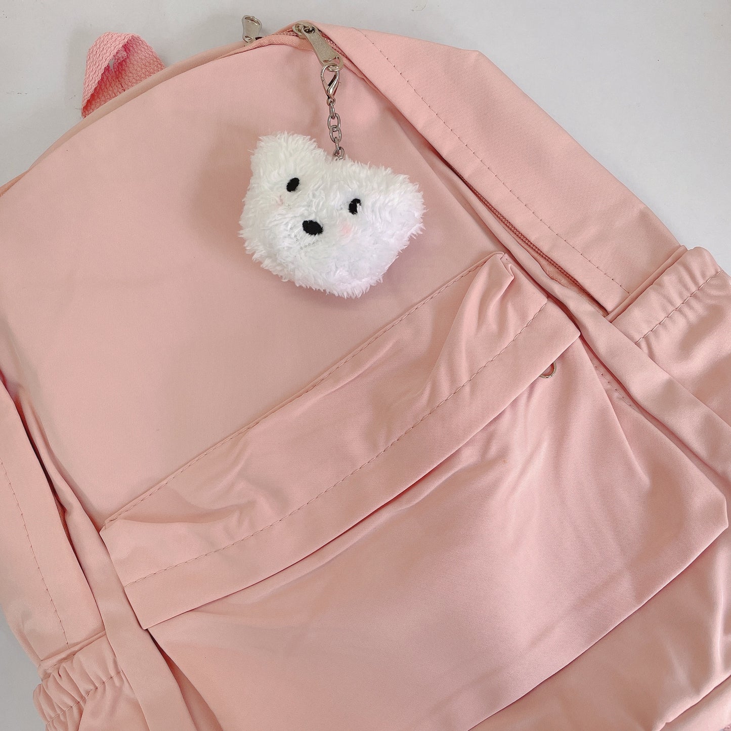 Pretty Bear Backpack with plushie keyring