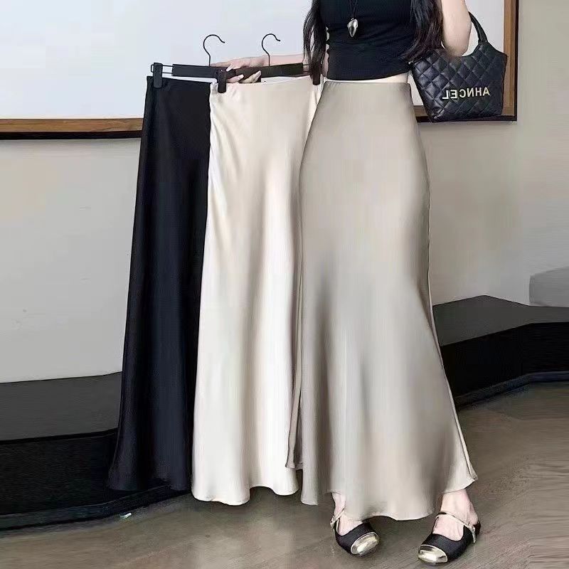 Satin long Skirt